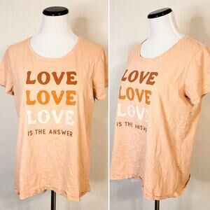 LC Lauren Conrad Organic Cotton Love Graphic Pink Tee - L